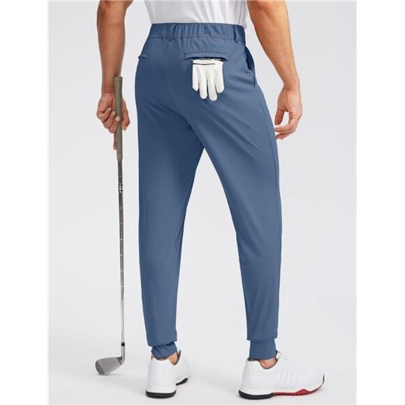 Men's Golf Joggers Pants with 5 Pockets Slim Fit Stretch Sweatpants - Picture 3 of 6